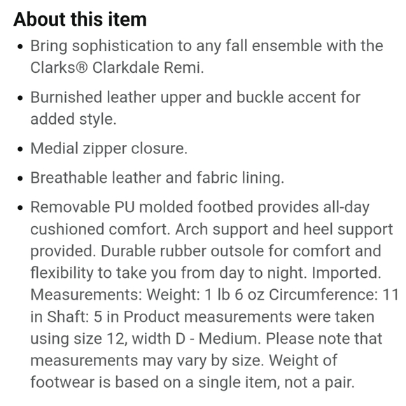 Clarks/US 8 1/2/Black - Picture 7 of 8